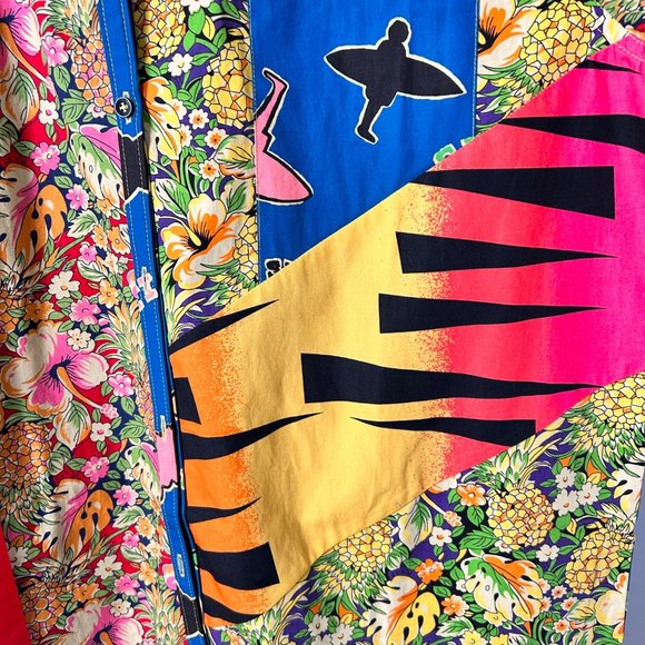 *$450 NWT RE/DONE MULTI PINEAPPLE OVERSIZED SHIRT DRESS SZ SMALL - Picture 6 of 8